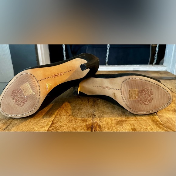 Vince Camuto Black Leather Cutout Peep Toe Booties Size 8.5M - Picture 6 of 9